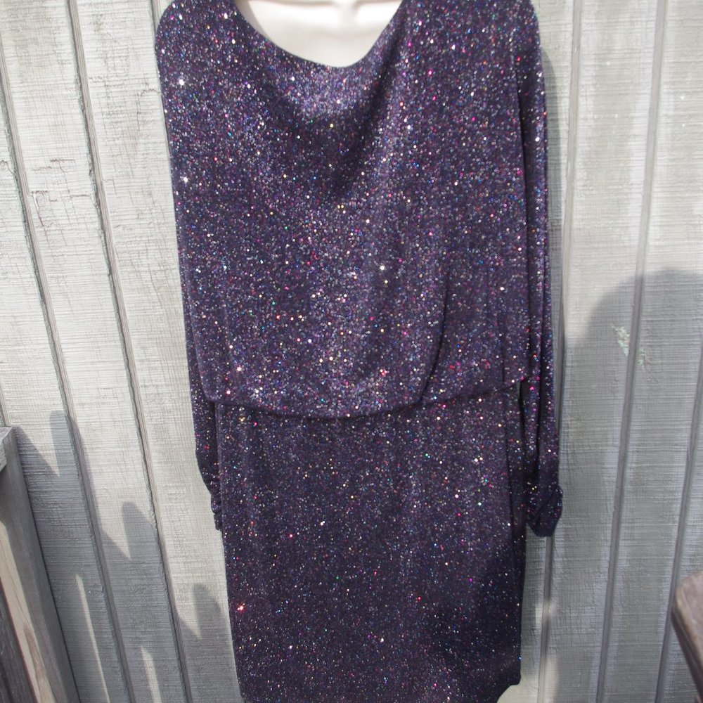 JESSICA HOWARD BLACK MULTI COLORED SPARKLES DRESS SIZE- 16
